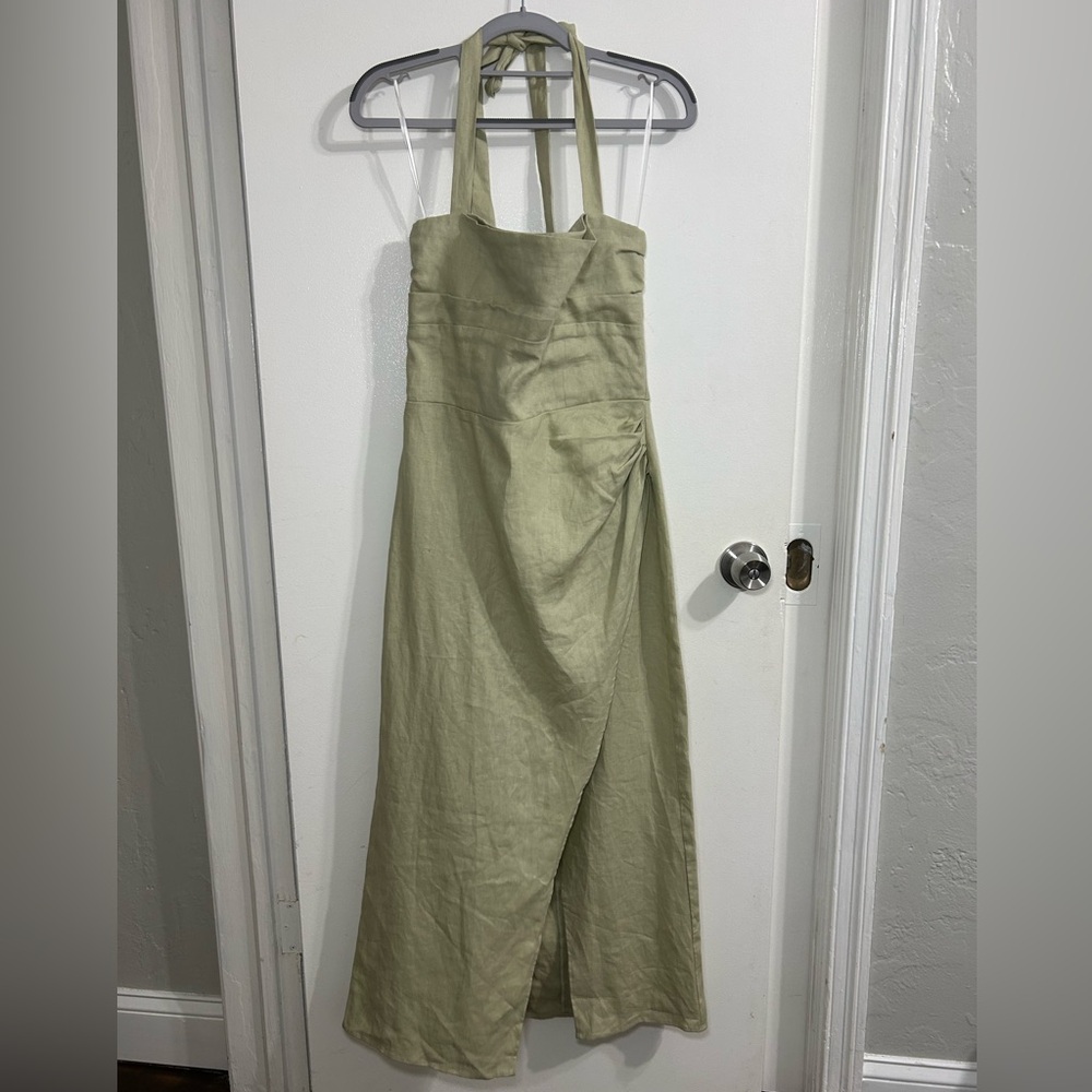 Reformation Solana Green Linen Dress - Picture 5 of 12
